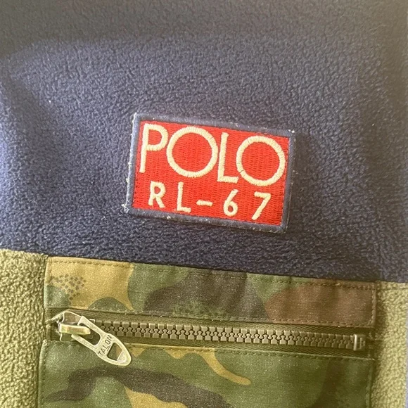 Polo Ralph Lauren Navy and camo Fleece Pullover P-93 RLPC67